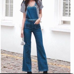 flared dungaree jumpsuit